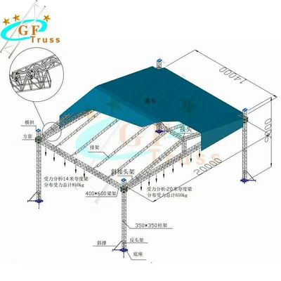Soutiens au sol de plate-forme portative d'étape de botte d'éclairage et le système de toit utilisé par canalisation