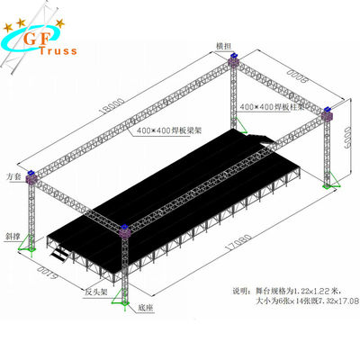 système en aluminium plat de botte de toit de 520*760mm pour le mariage