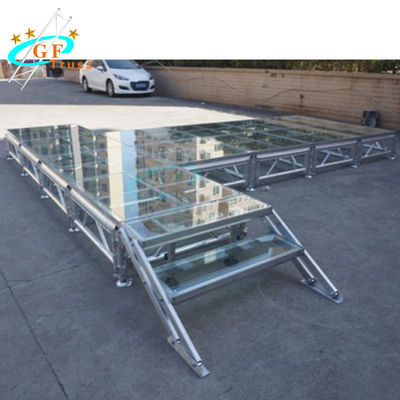 Taille ajustable acrylique de la plate-forme 2m d'étape de plexiglass