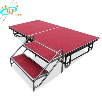 Plate-forme en bois d'étape d'étape de jambe en aluminium extérieure en aluminium mobile de botte
