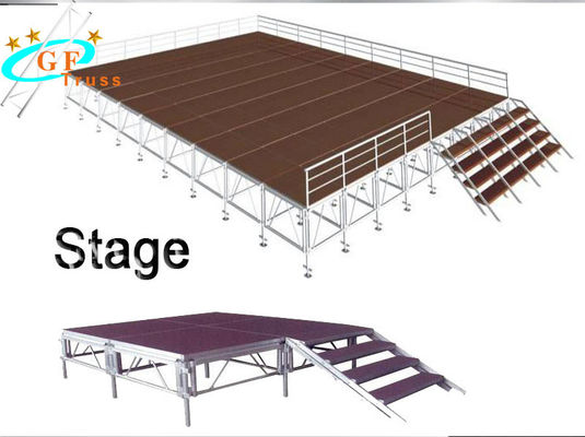 taille ajustable en aluminium 1.2M Plywood Portable Stage de célébration